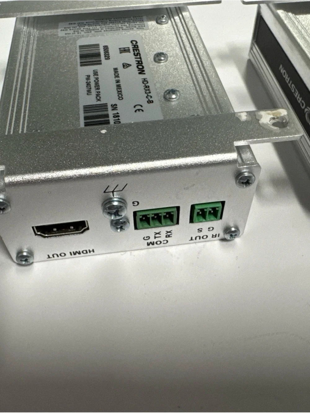 Creston HDMI/HDBaseT Receiver in Silver and Black